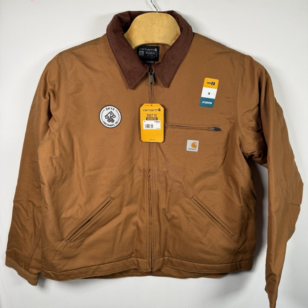 Carhartt Detroit Jacket Mens XL OJ3828-M Duck Blanket Lined Relaxed Fit *LOGO*